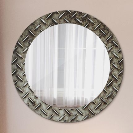 Tulup Lustro dekoracyjne okrągłe Stalowa tekstura 60cm (LSDOP00117)