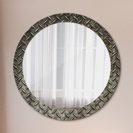 Tulup Lustro dekoracyjne okrągłe Stalowa tekstura 80cm (LSDOP00117)