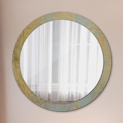 Tulup Lustro dekoracyjne okrągłe Złota folia tekstura 90cm (LSDOP00121)
