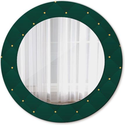 Tulup Lustro dekoracyjne okrągłe Zielony luksusowy szablon 50cm (LSDOP00134)