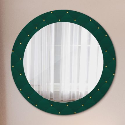 Tulup Lustro dekoracyjne okrągłe Zielony luksusowy szablon 60cm (LSDOP00134)