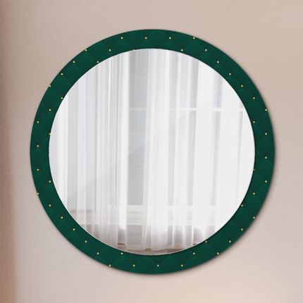 Tulup Lustro dekoracyjne okrągłe Zielony luksusowy szablon 90cm (LSDOP00134)