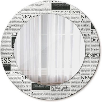 Tulup Lustro dekoracyjne okrągłe Wzór z gazet 50cm (LSDOP00140)