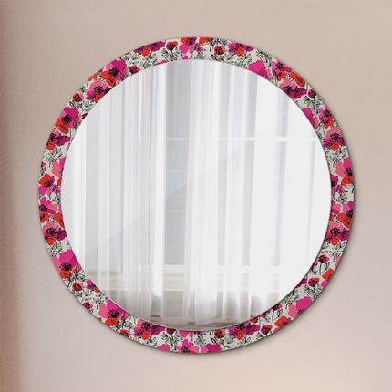 Tulup Lustro dekoracyjne okrągłe Różowe maki 100cm (LSDOP00170)