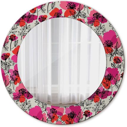 Tulup Lustro dekoracyjne okrągłe Różowe maki 50cm (LSDOP00170)