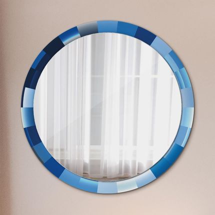 Tulup Lustro dekoracyjne okrągłe Niebieski abstrakcyjny 100cm (LSDOP00172)