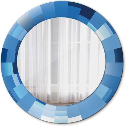 Tulup Lustro dekoracyjne okrągłe Niebieski abstrakcyjny 50cm (LSDOP00172)