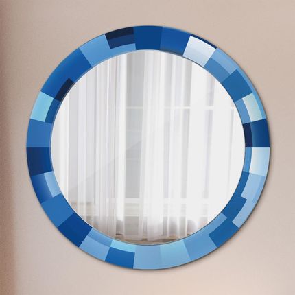 Tulup Lustro dekoracyjne okrągłe Niebieski abstrakcyjny 70cm (LSDOP00172)
