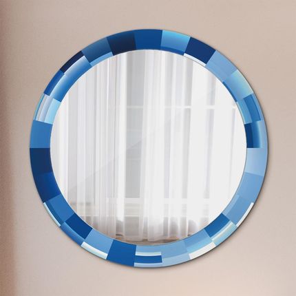 Tulup Lustro dekoracyjne okrągłe Niebieski abstrakcyjny 80cm (LSDOP00172)