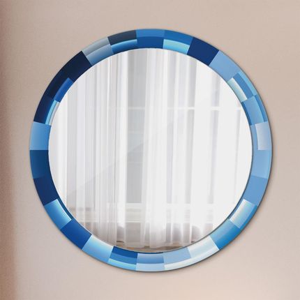 Tulup Lustro dekoracyjne okrągłe Niebieski abstrakcyjny 90cm (LSDOP00172)