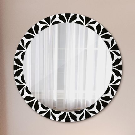 Tulup Lustro dekoracyjne okrągłe Czarny geometryczny ornament 80cm (LSDOP00174)