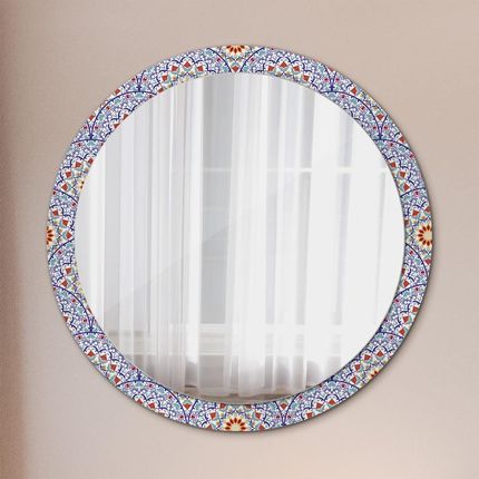 Tulup Lustro dekoracyjne okrągłe Orientalna kolorowa kompozycja 100cm (LSDOP00180)