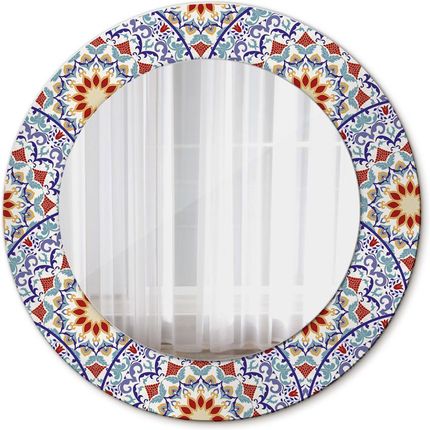 Tulup Lustro dekoracyjne okrągłe Orientalna kolorowa kompozycja 50cm (LSDOP00180)