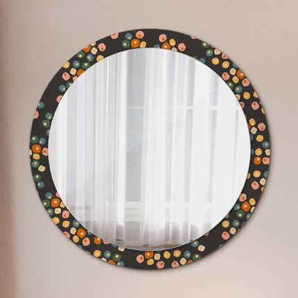 Tulup Lustro dekoracyjne okrągłe Kropki kwiatów 90cm (LSDOP00199)