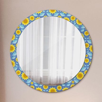 Tulup Lustro dekoracyjne okrągłe Geometryczne słoneczniki 90cm (LSDOP00201)
