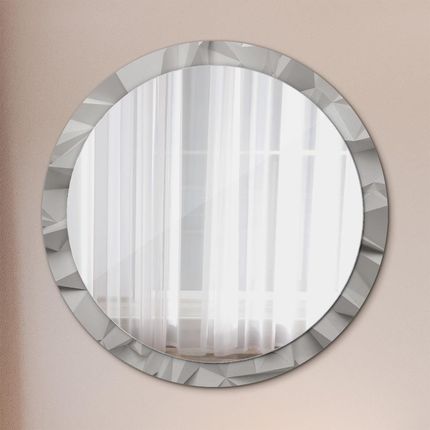 Tulup Lustro z nadrukiem okrągłe Abstrakcyjny biały kryształ 100cm (LSDOP00211)
