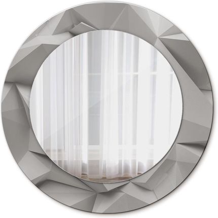 Tulup Lustro z nadrukiem okrągłe Abstrakcyjny biały kryształ 50cm (LSDOP00211)
