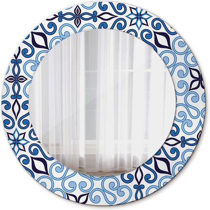 Tulup Lustro dekoracyjne okrągłe Niebieski arabski wzór 50cm (LSDOP00215)
