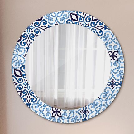 Tulup Lustro dekoracyjne okrągłe Niebieski arabski wzór 60cm (LSDOP00215)