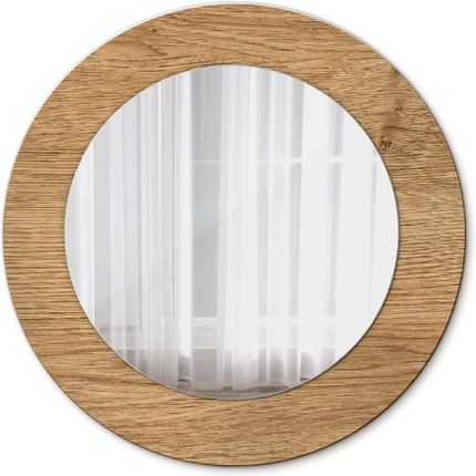 Tulup Lustro dekoracyjne okrągłe Tekstura drewna 50cm (LSDOP00243)
