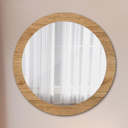 Tulup Lustro dekoracyjne okrągłe Tekstura drewna 80cm (LSDOP00243)