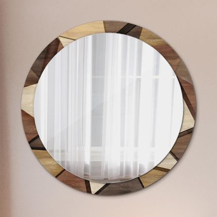 Tulup Lustro dekoracyjne okrągłe Geometryczne drewno 3d 100cm (LSDOP00244)