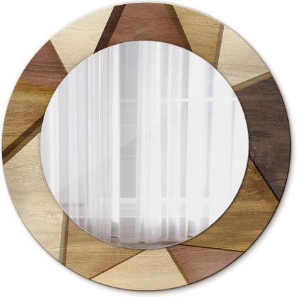 Tulup Lustro dekoracyjne okrągłe Geometryczne drewno 3d 50cm (LSDOP00244)