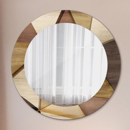 Tulup Lustro dekoracyjne okrągłe Geometryczne drewno 3d 60cm (LSDOP00244)