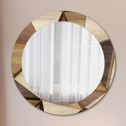 Tulup Lustro dekoracyjne okrągłe Geometryczne drewno 3d 70cm (LSDOP00244)