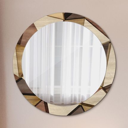 Tulup Lustro dekoracyjne okrągłe Geometryczne drewno 3d 80cm (LSDOP00244)