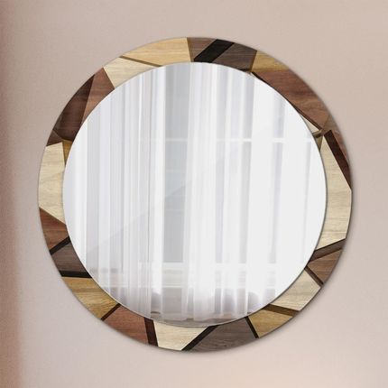 Tulup Lustro dekoracyjne okrągłe Geometryczne drewno 3d 90cm (LSDOP00244)