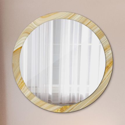 Tulup Lustro z nadrukiem okrągłe Złoty abstrakcyjny 100cm (LSDOP00256)