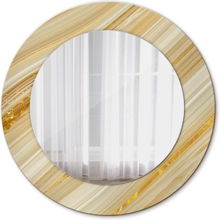 Tulup Lustro z nadrukiem okrągłe Złoty abstrakcyjny 50cm (LSDOP00256)