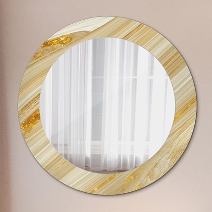 Tulup Lustro z nadrukiem okrągłe Złoty abstrakcyjny 60cm (LSDOP00256)