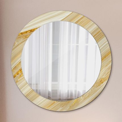 Tulup Lustro z nadrukiem okrągłe Złoty abstrakcyjny 70cm (LSDOP00256)