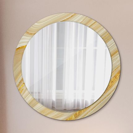 Tulup Lustro z nadrukiem okrągłe Złoty abstrakcyjny 90cm (LSDOP00256)