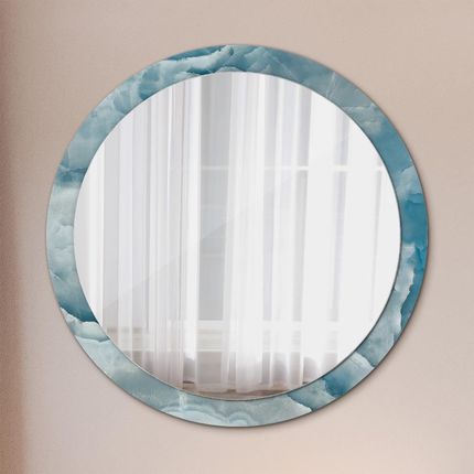 Tulup Lustro dekoracyjne okrągłe Niebieski marmur onyksowy 100cm (LSDOP00263)