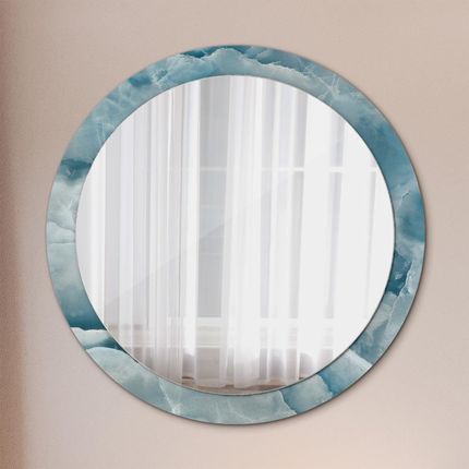 Tulup Lustro dekoracyjne okrągłe Niebieski marmur onyksowy 90cm (LSDOP00263)