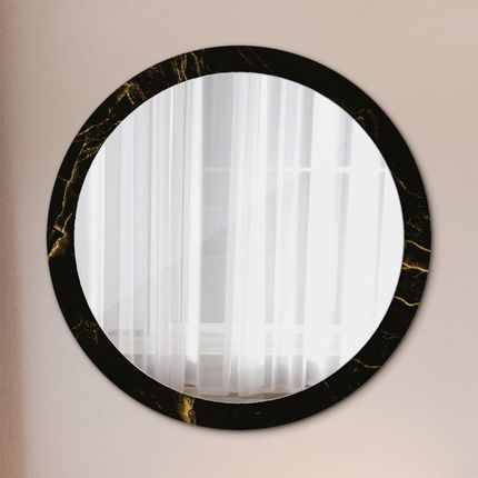 Tulup Lustro dekoracyjne okrągłe Czarny marmur 100cm (LSDOP00272)