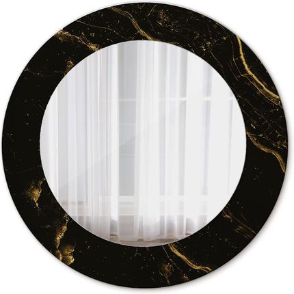 Tulup Lustro dekoracyjne okrągłe Czarny marmur 50cm (LSDOP00272)