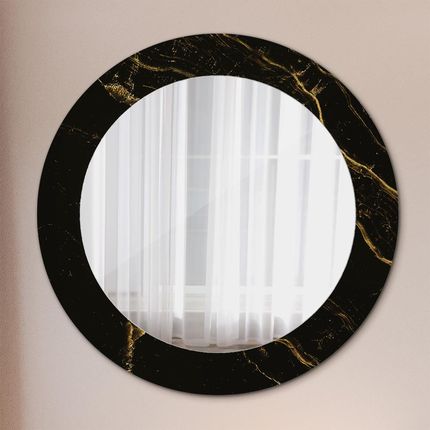 Tulup Lustro dekoracyjne okrągłe Czarny marmur 60cm (LSDOP00272)