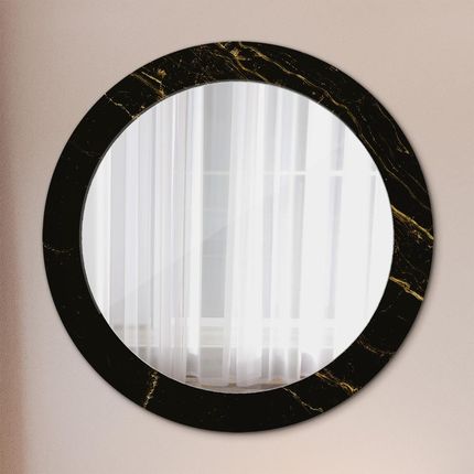 Tulup Lustro dekoracyjne okrągłe Czarny marmur 70cm (LSDOP00272)