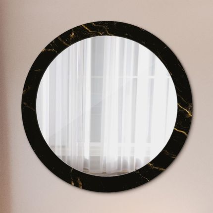 Tulup Lustro dekoracyjne okrągłe Czarny marmur 80cm (LSDOP00272)