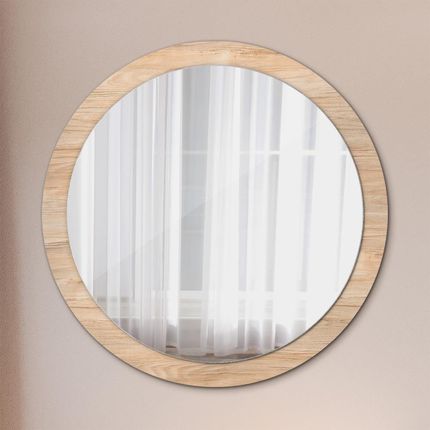 Tulup Lustro dekoracyjne okrągłe Tekstura drewna 100cm (LSDOP00274)