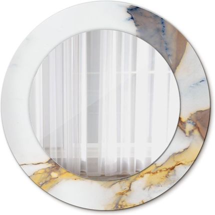 Tulup Lustro dekoracyjne okrągłe Biały marmur 50cm (LSDOP00275)