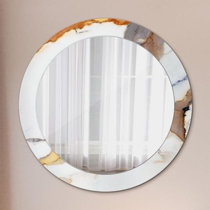 Tulup Lustro dekoracyjne okrągłe Biały marmur 70cm (LSDOP00275)