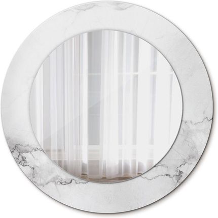 Tulup Lustro dekoracyjne okrągłe Biały marmur 50cm (LSDOP00278)
