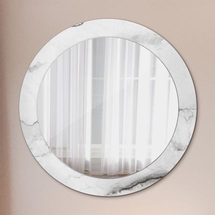 Tulup Lustro dekoracyjne okrągłe Biały marmur 70cm (LSDOP00278)