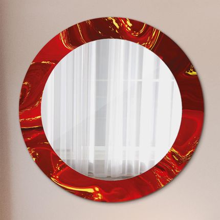 Tulup Lustro dekoracyjne okrągłe Czerwony marmur 60cm (LSDOP00290)