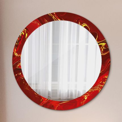 Tulup Lustro dekoracyjne okrągłe Czerwony marmur 80cm (LSDOP00290)